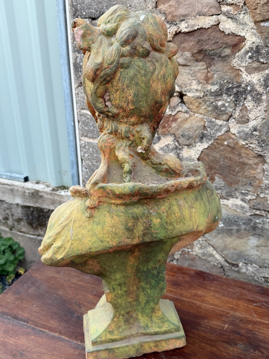 Buste de jardin en terre cuite -photo-2