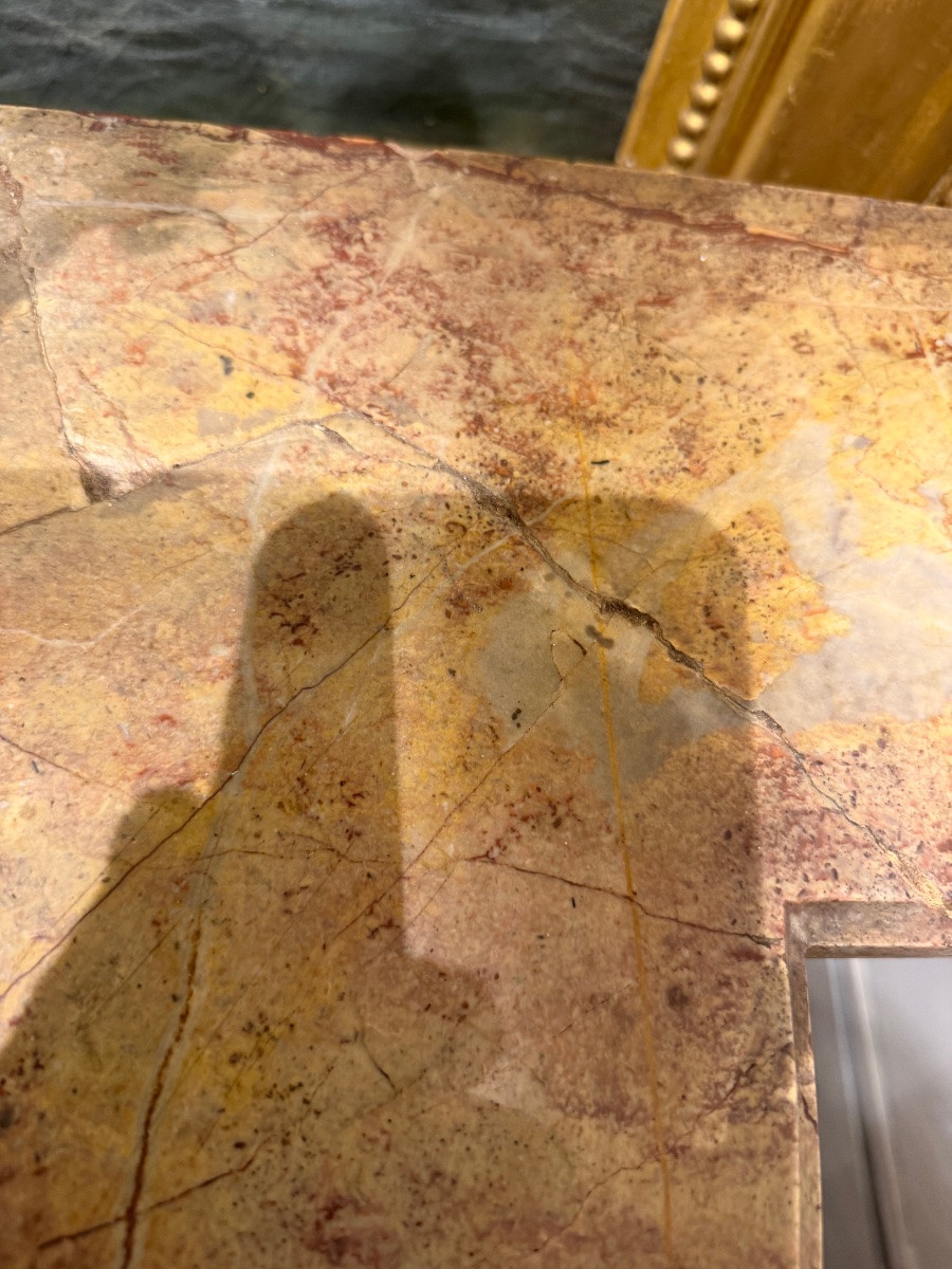 Console demi lune en bois doré de style Louis XVI -photo-7