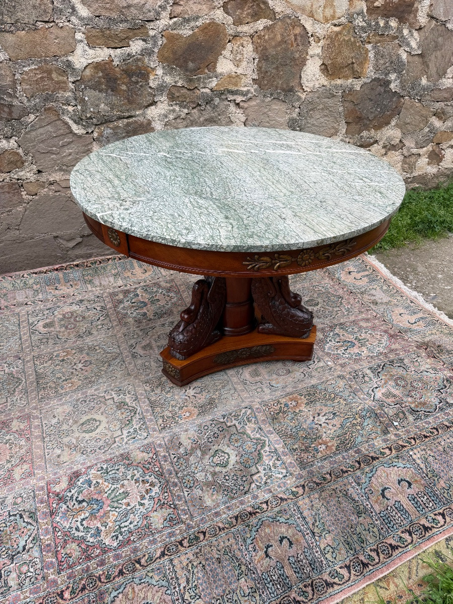 Empire-style Dolphin Pedestal Table -photo-2