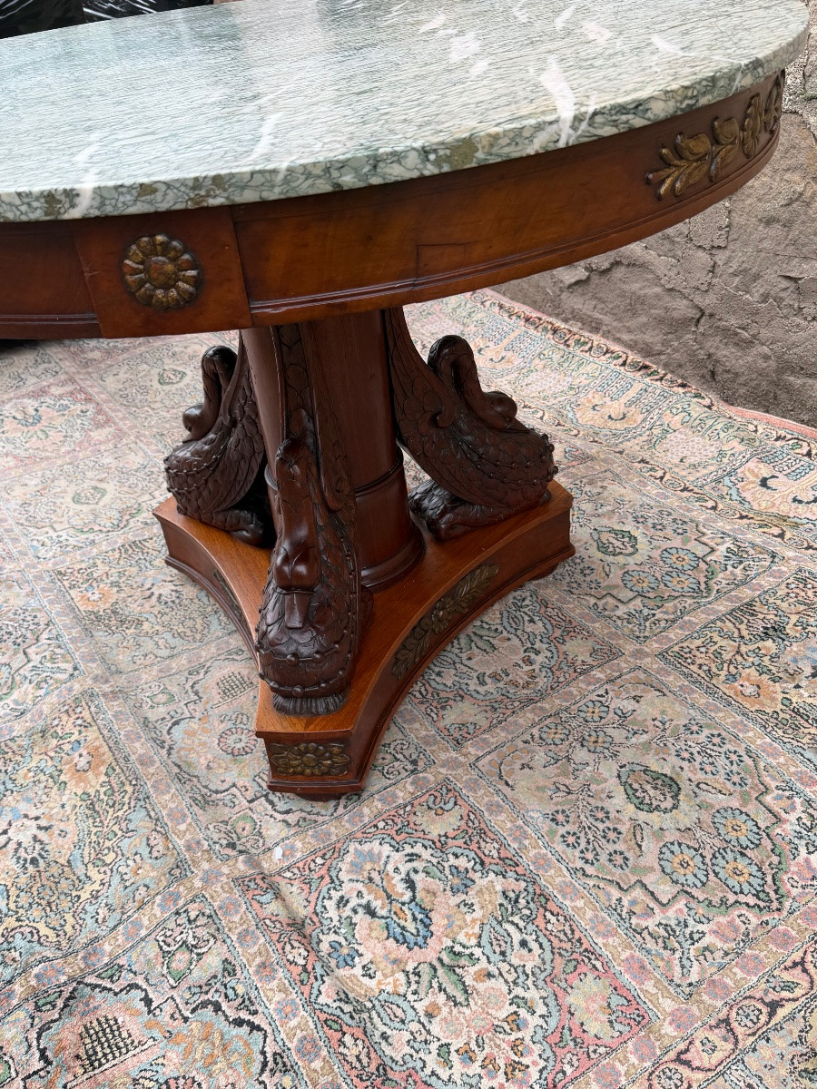 Empire-style Dolphin Pedestal Table -photo-2