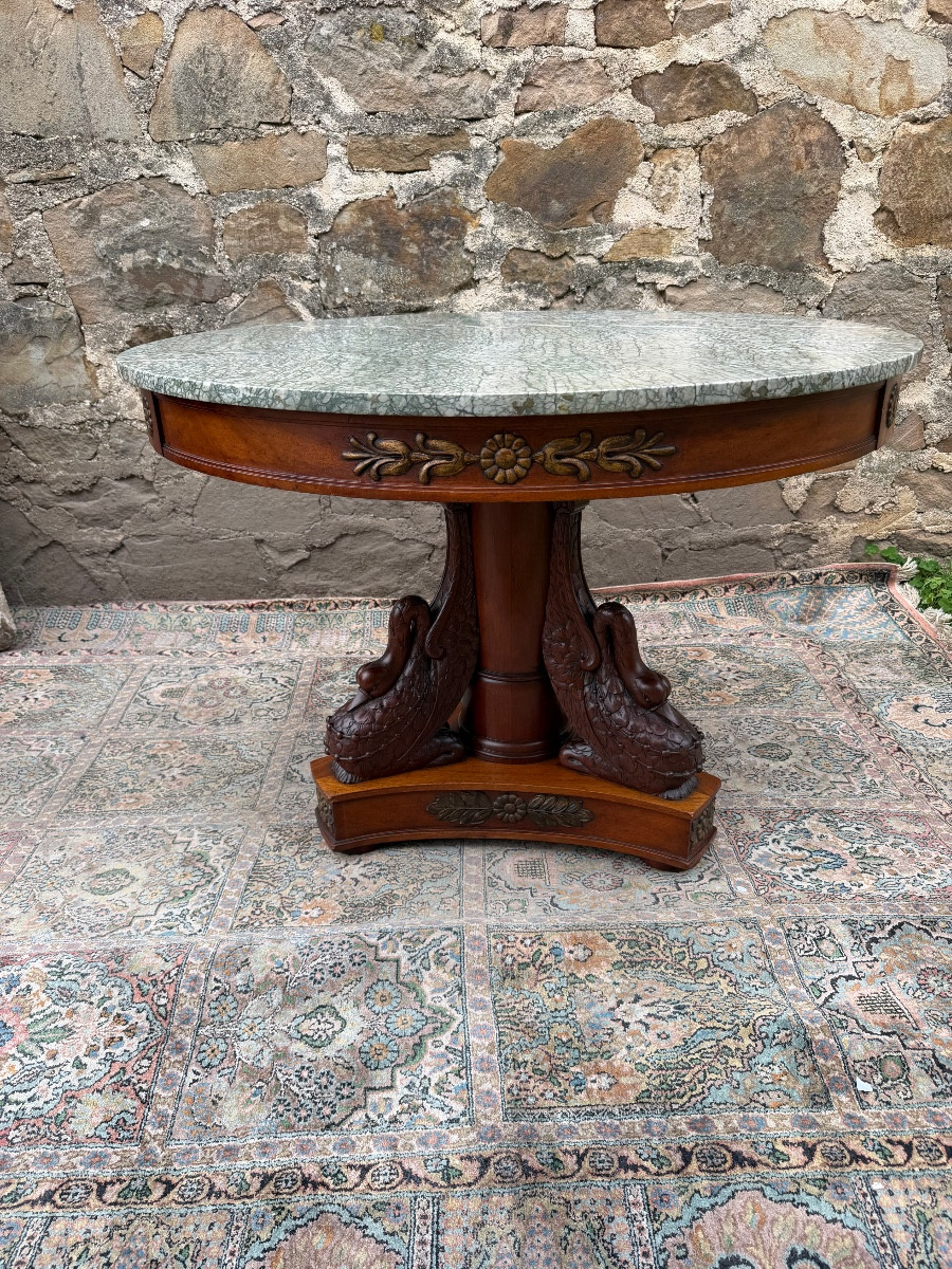 Empire-style Dolphin Pedestal Table 