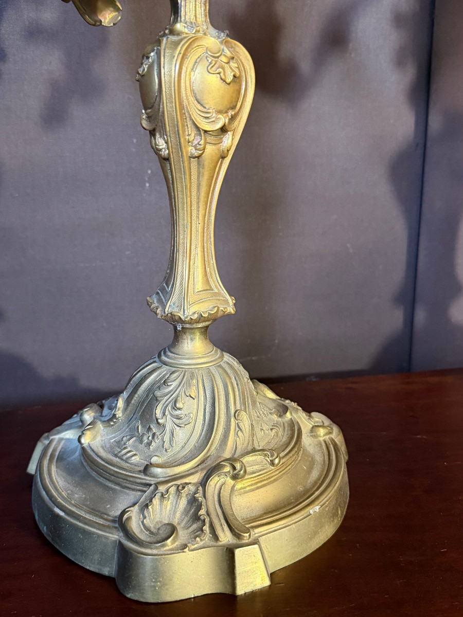 Pair Of Ormolu Candelabra In The Louis XV Style-photo-3