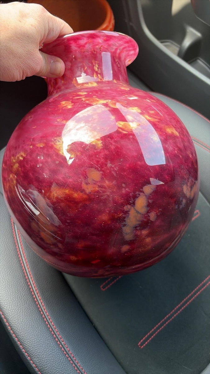 Large Boulle Vase Signed Schneider-photo-1