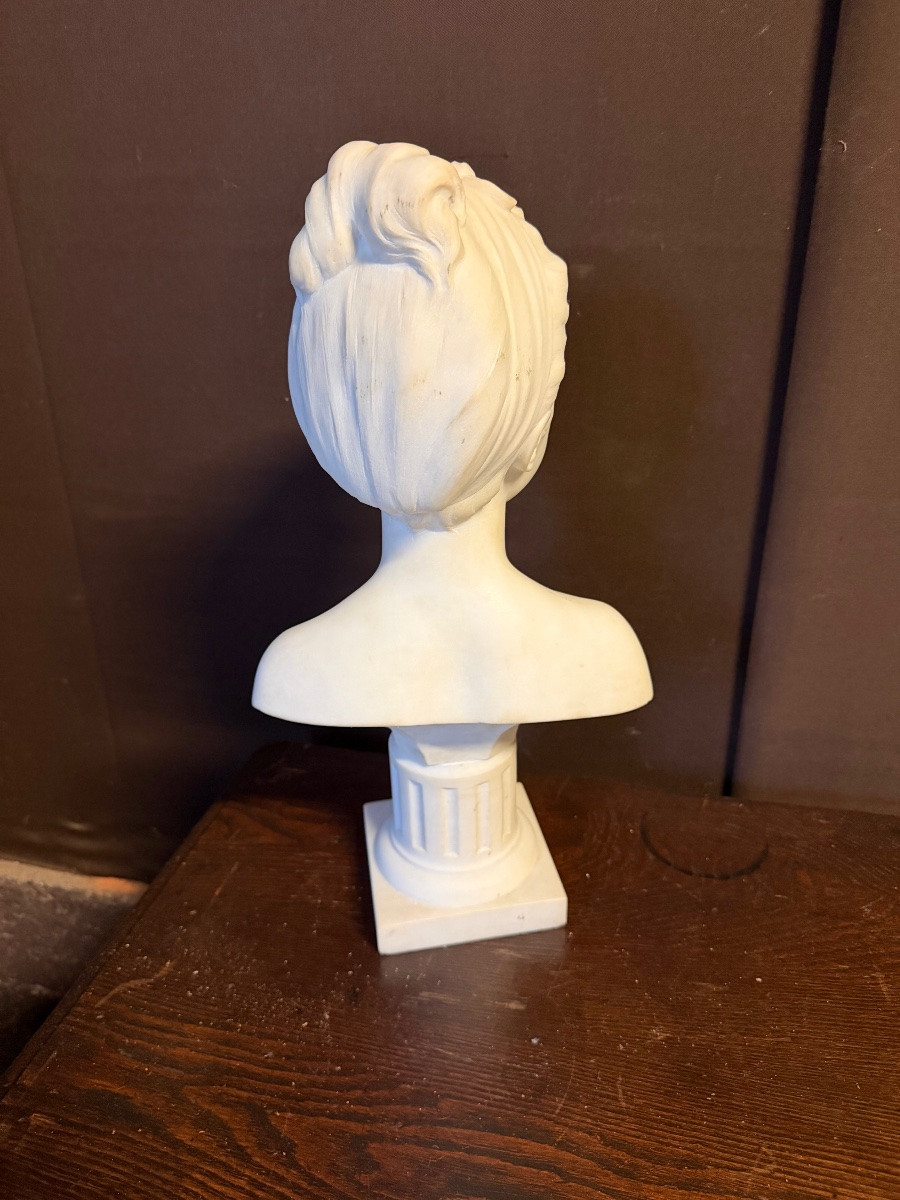 After Houdon, Marble Bust Of Louise Brongniart-photo-4