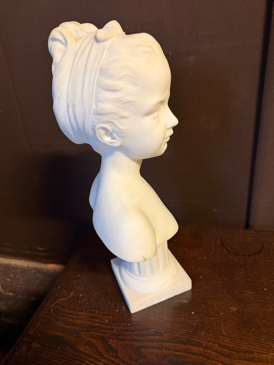 After Houdon, Marble Bust Of Louise Brongniart-photo-1