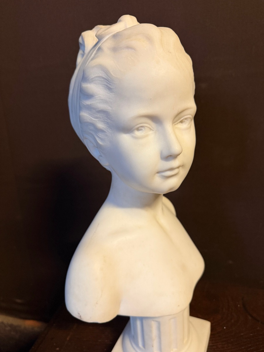 After Houdon, Marble Bust Of Louise Brongniart-photo-4