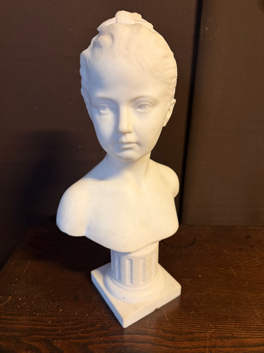 After Houdon, Marble Bust Of Louise Brongniart