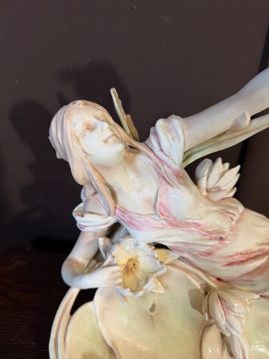Large Art Nouveau Porcelain Bowl-photo-2