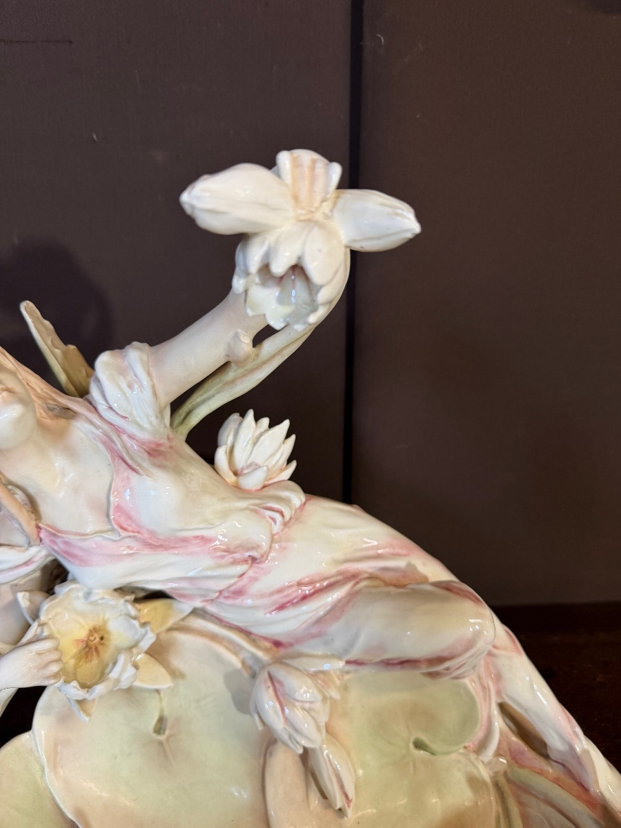 Large Art Nouveau Porcelain Bowl-photo-3