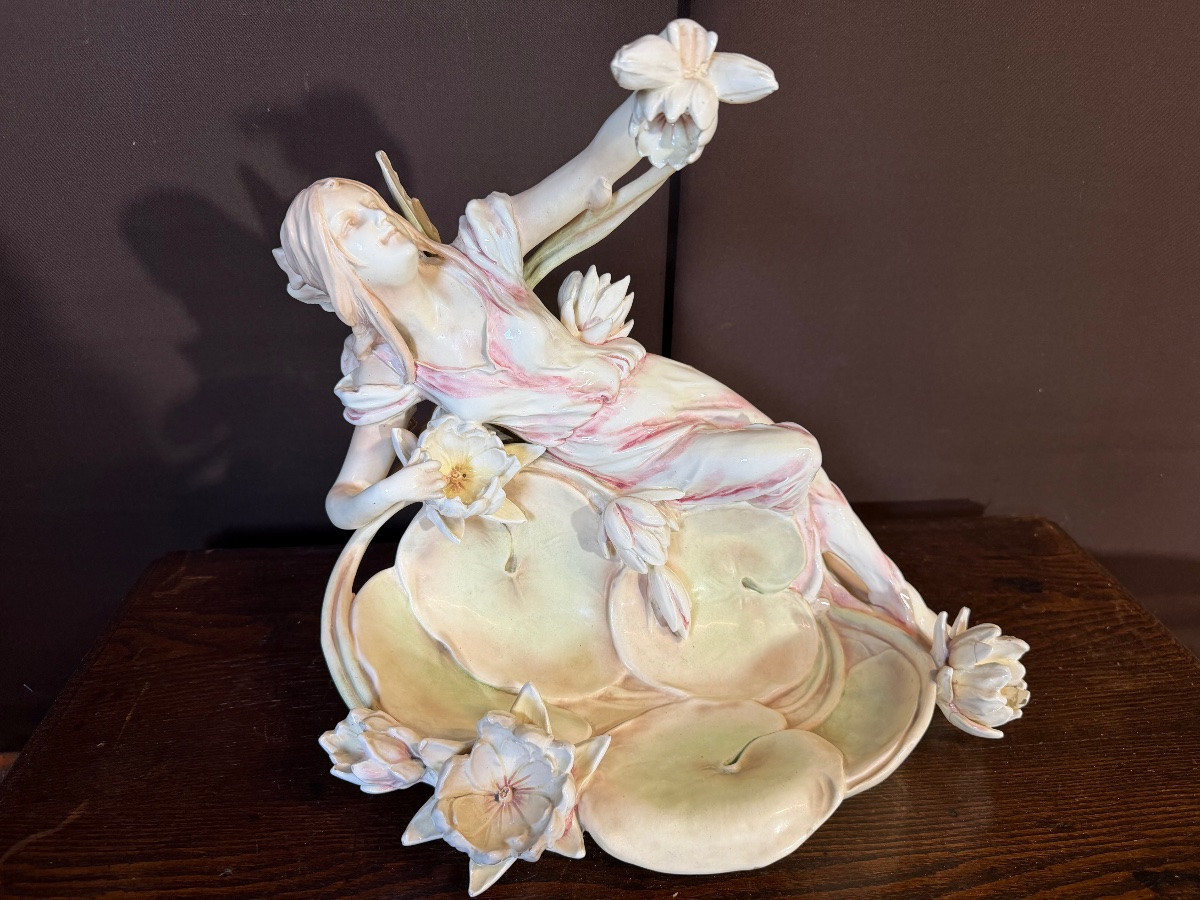 Large Art Nouveau Porcelain Bowl-photo-1