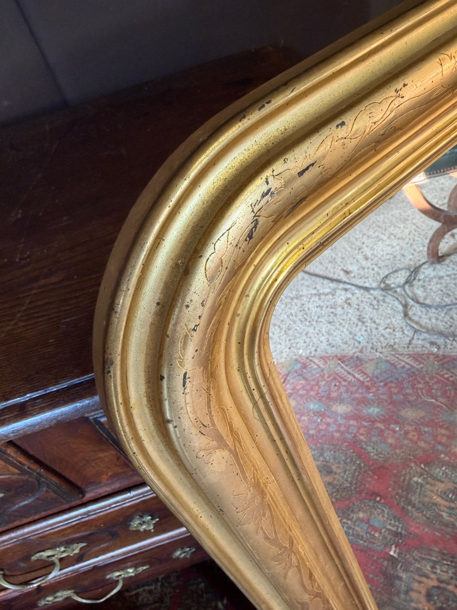 Miroir bois doré Louis Philippe -photo-2