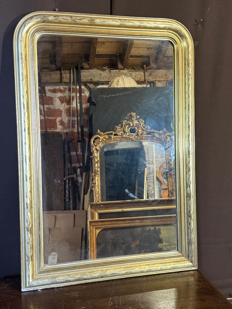 Miroir bois doré Louis Philippe -photo-3