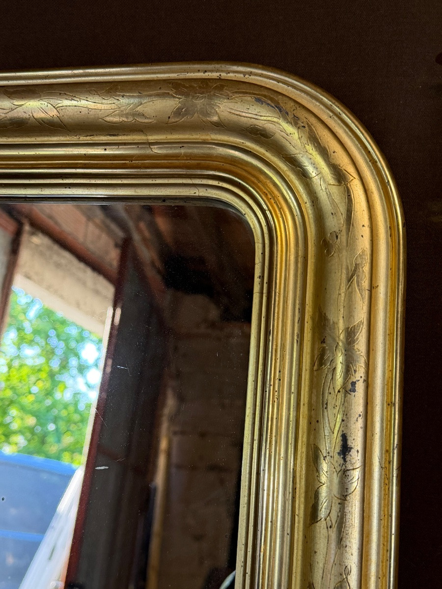 Miroir bois doré Louis Philippe -photo-2
