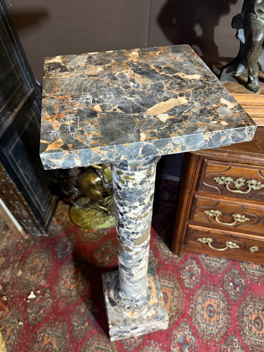 Sellette en marbre plateau tournant -photo-2