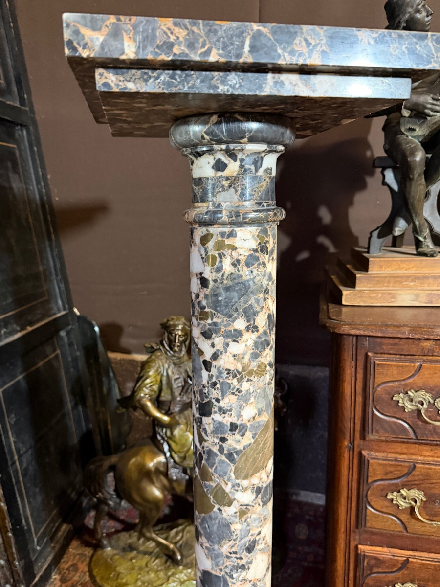 Sellette en marbre plateau tournant -photo-3