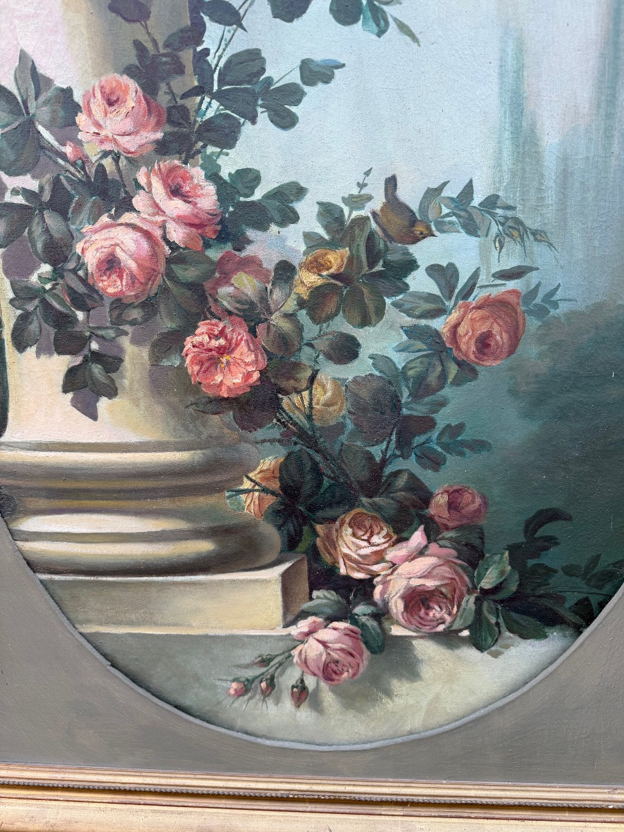 XIXth Century Flower Painting-photo-2