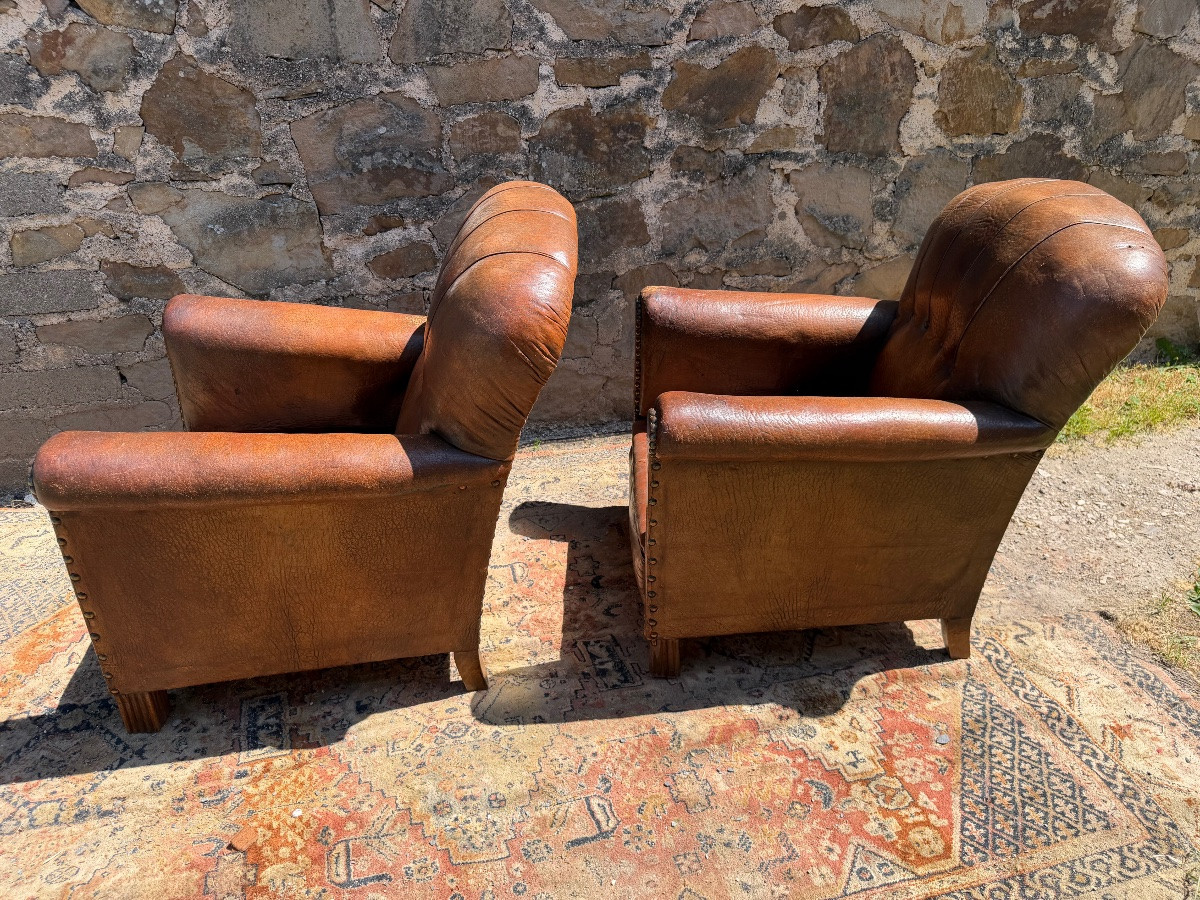 Pair Of Art Deco Club Armchairs-photo-3