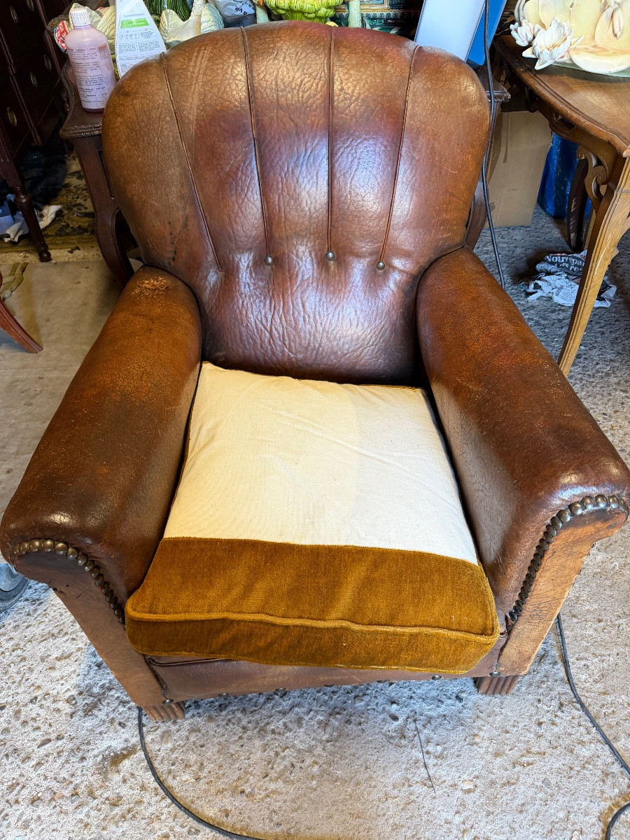 Pair Of Art Deco Club Armchairs-photo-6