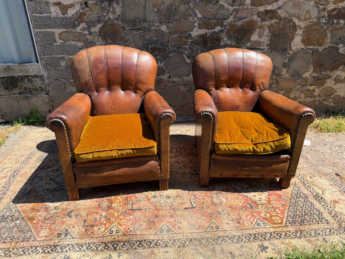 Pair Of Art Deco Club Armchairs