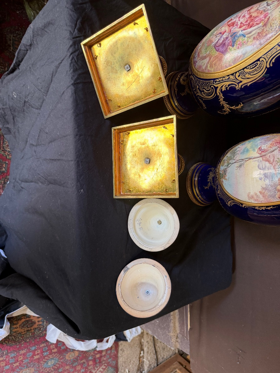 Importante paire de vases Sèvres -photo-1