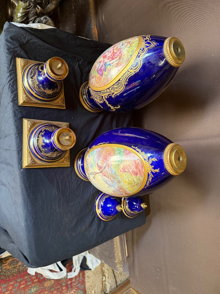 Importante paire de vases Sèvres -photo-2