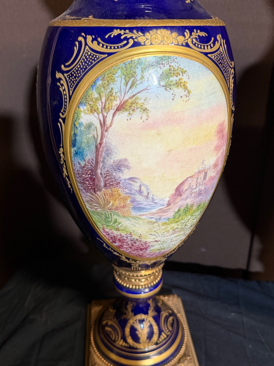 Importante paire de vases Sèvres -photo-4