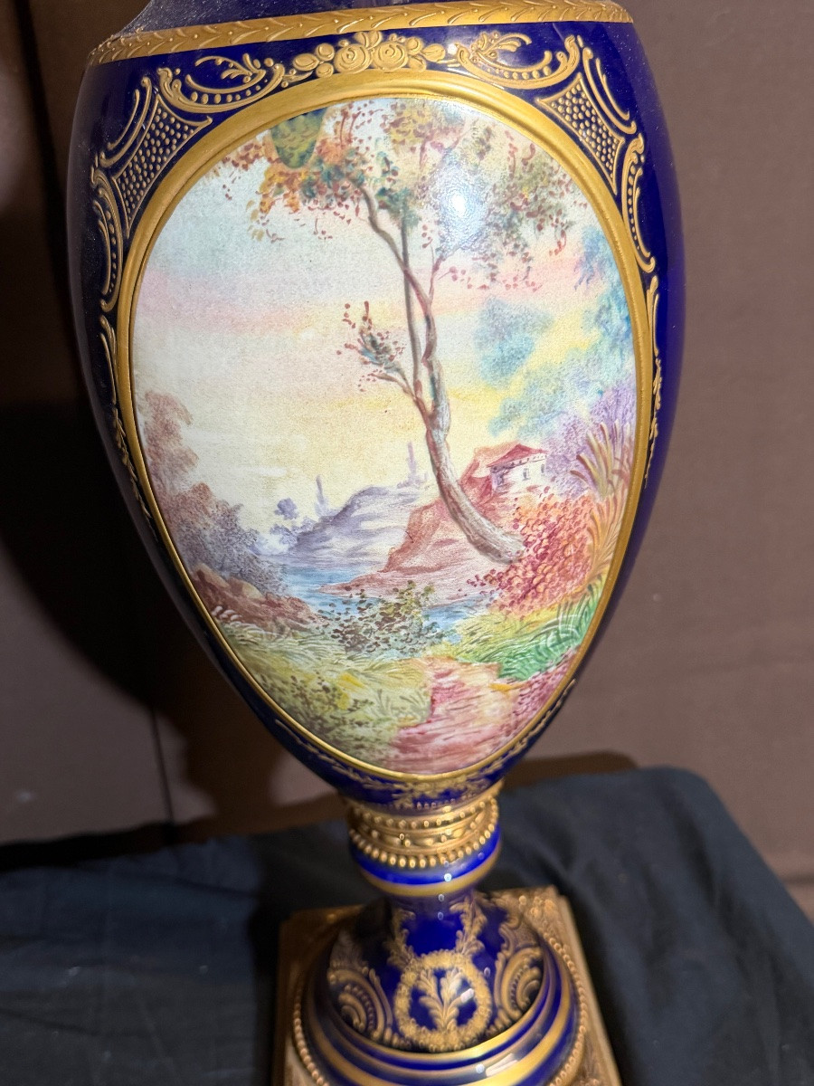 Importante paire de vases Sèvres -photo-5