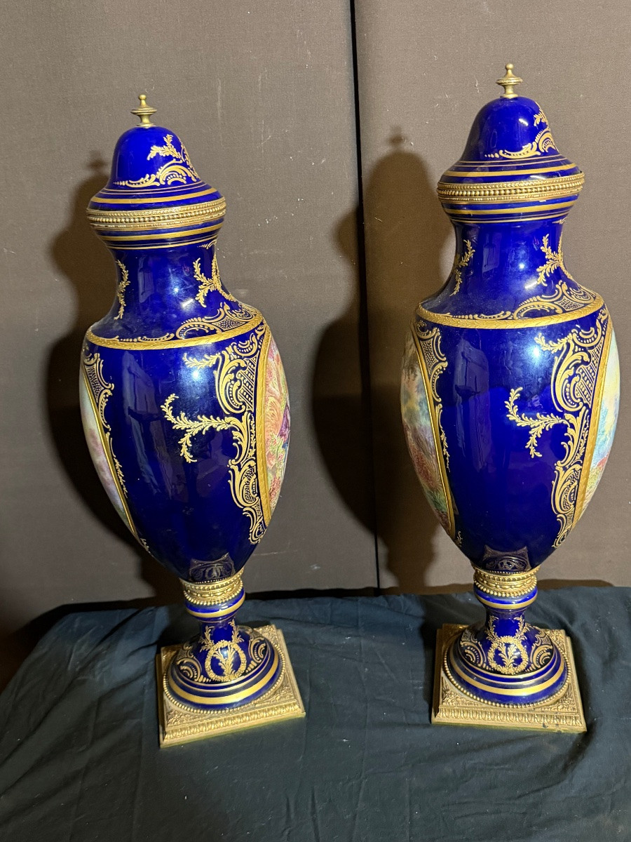 Importante paire de vases Sèvres -photo-8