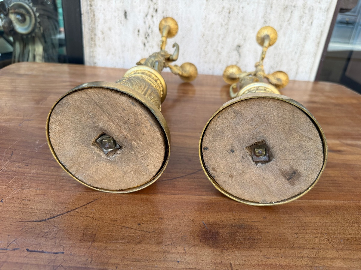 Pair Of Empire Candelabras Early 19th Century-photo-5