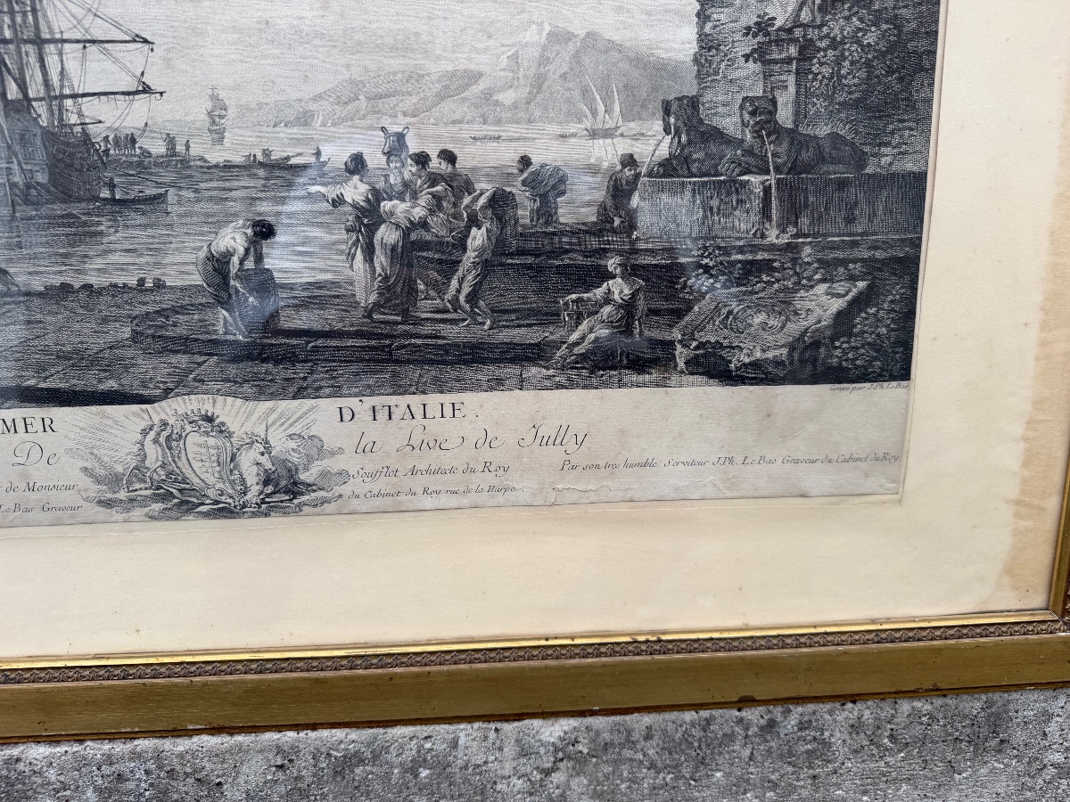 Port de mer d’Italie gravure XIXe -photo-1