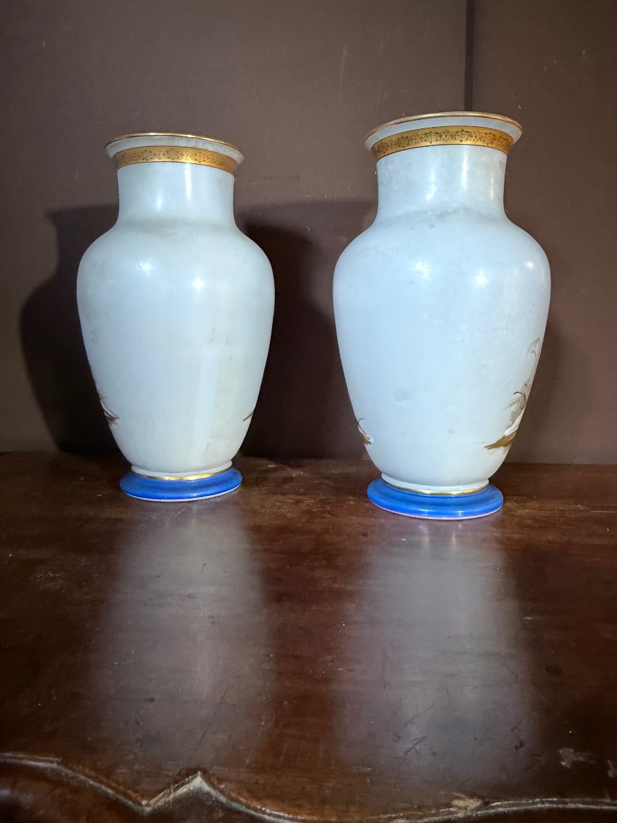 Pair Of Opaline Vases-photo-2
