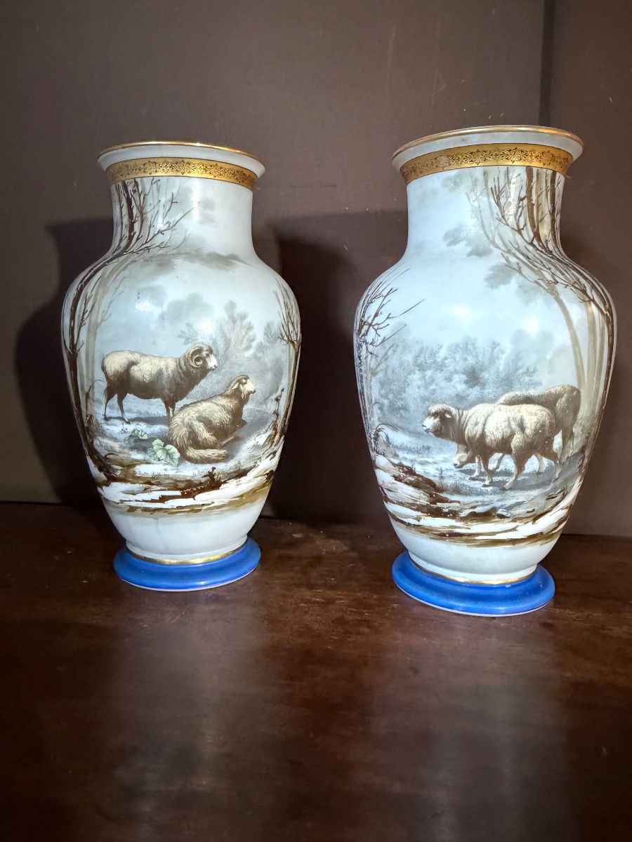 Pair Of Opaline Vases