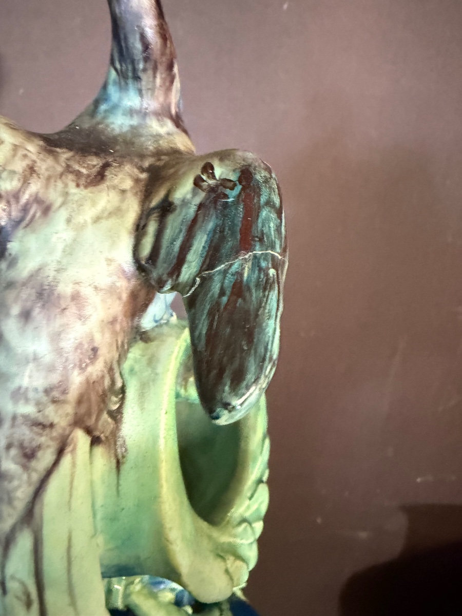 Edmond Lachenal (1855-1948) Large Art Nouveau Ewer-photo-3