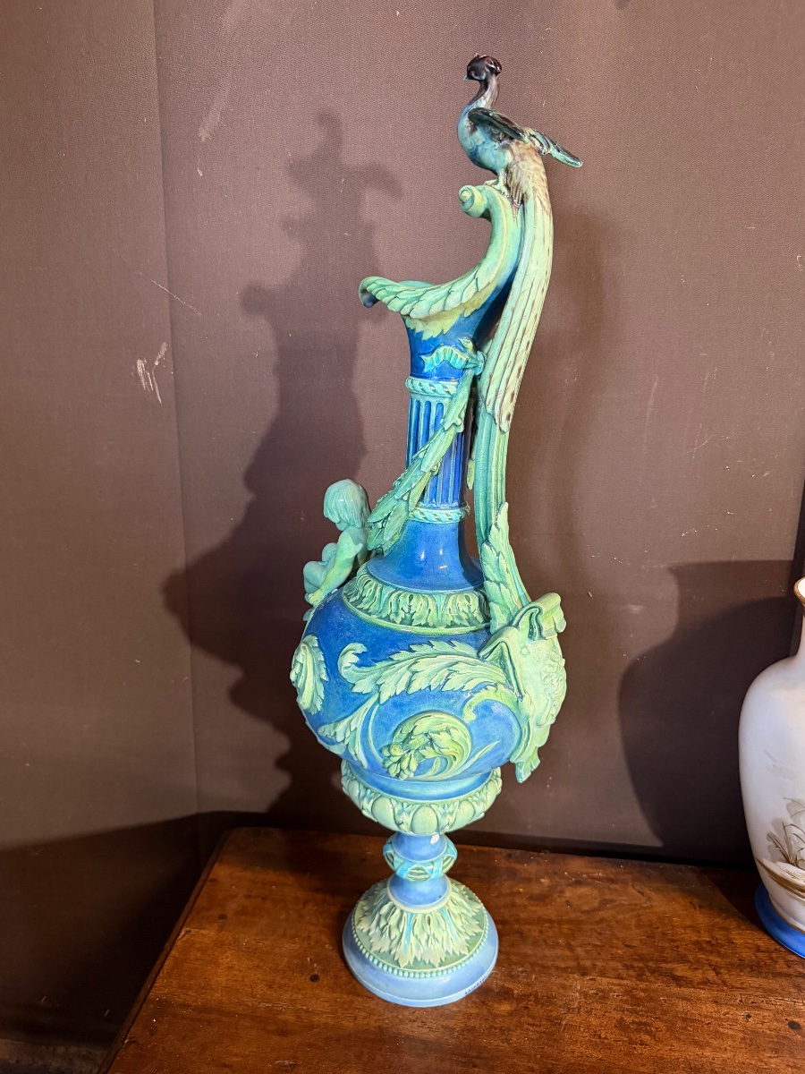 Edmond Lachenal (1855-1948) Large Art Nouveau Ewer-photo-4