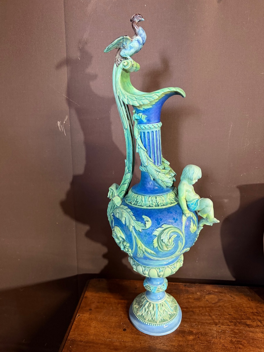 Edmond Lachenal (1855-1948) Large Art Nouveau Ewer