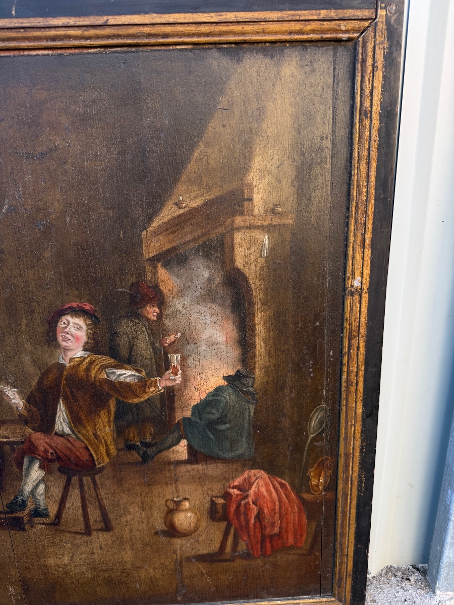 Flemish School Of The 17th Century Tavern Scene-photo-2