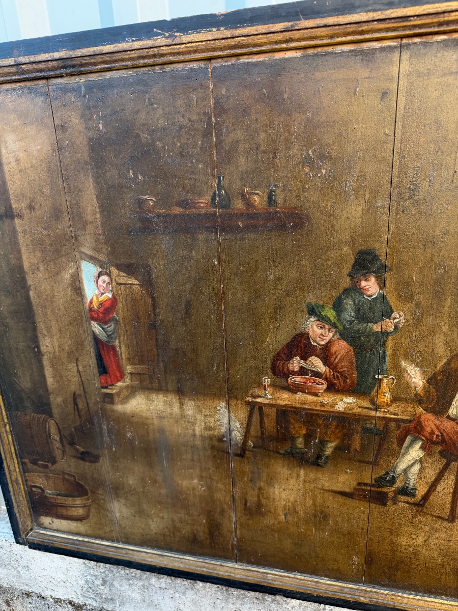 Flemish School Of The 17th Century Tavern Scene-photo-4