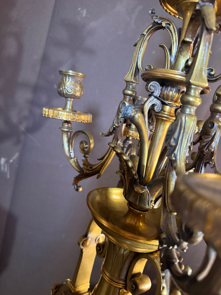 Monumentale garniture de cheminée de Henri Dumaige(1830-1898)-photo-3