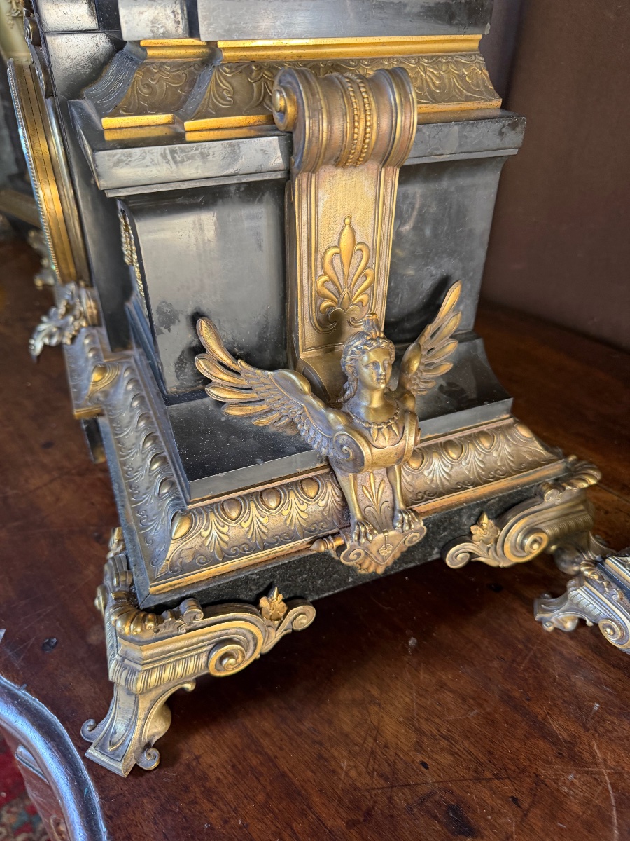 Monumentale garniture de cheminée de Henri Dumaige(1830-1898)-photo-8