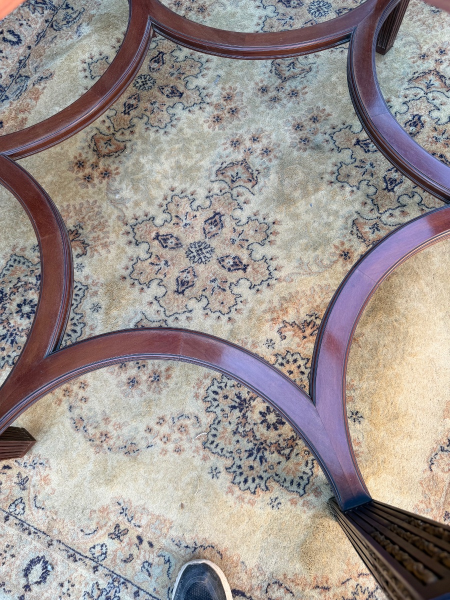 Large Louis XVI-style Table With A Marble Top, 140 Cm In Diameter-photo-1