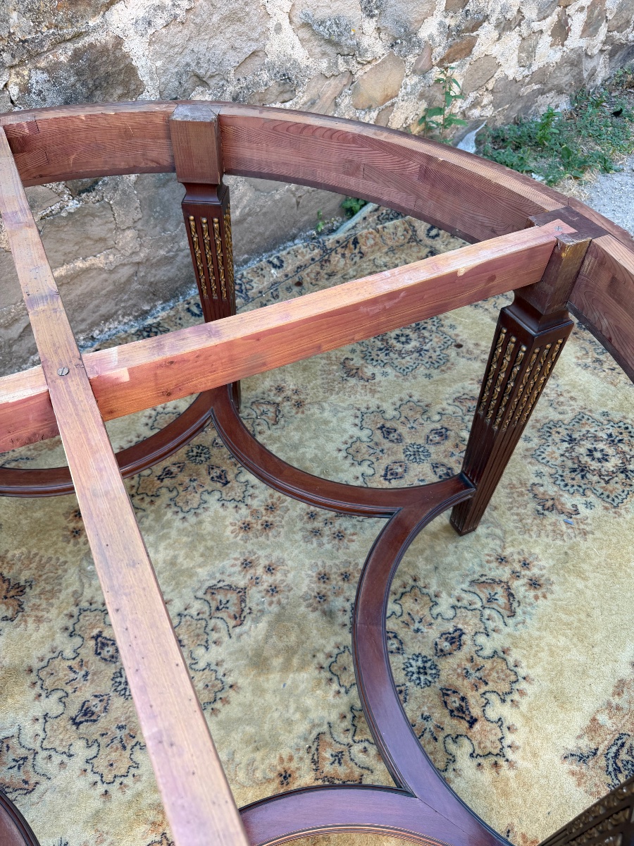 Large Louis XVI-style Table With A Marble Top, 140 Cm In Diameter-photo-2