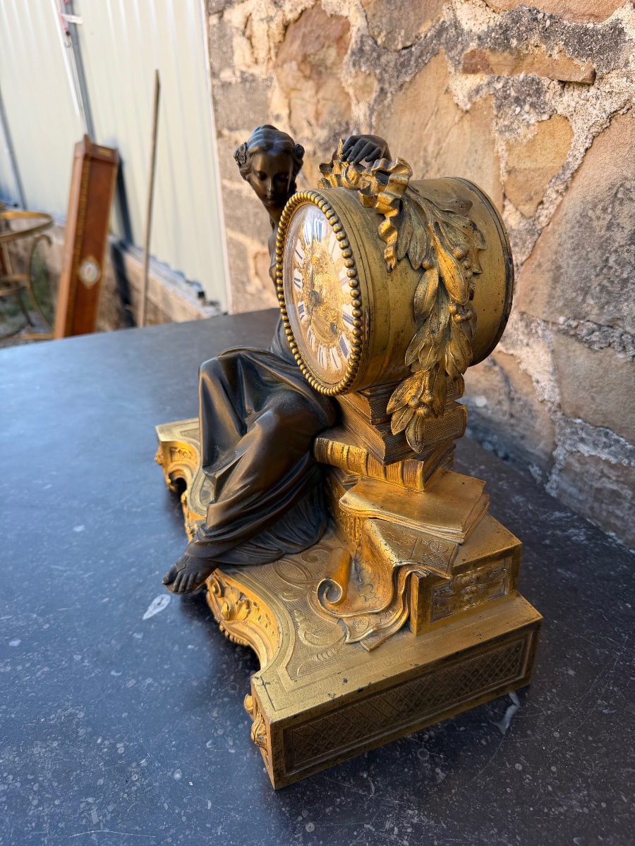19th-century Bronze Clock -photo-3