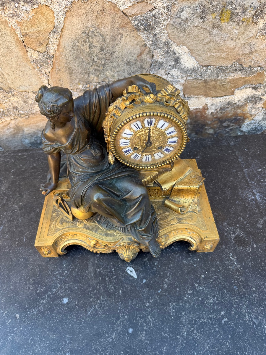 19th-century Bronze Clock -photo-2