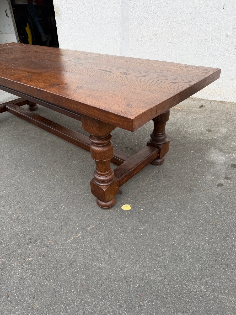 Large Louis XIII-style Dining Table (250 Cm / 86 Cm)-photo-2