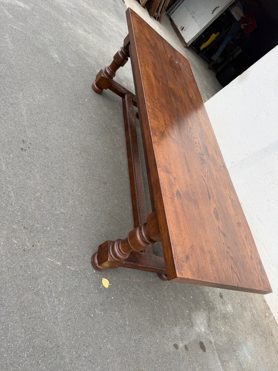Large Louis XIII-style Dining Table (250 Cm / 86 Cm)-photo-3