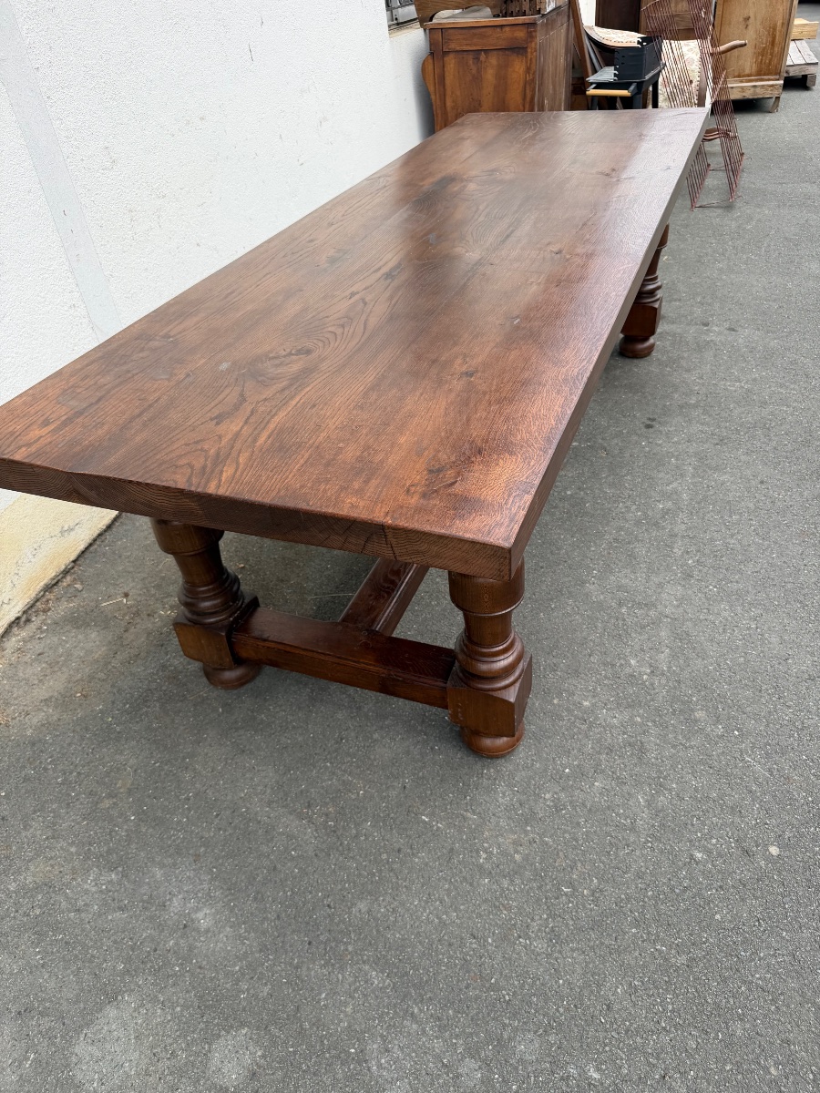 Large Louis XIII-style Dining Table (250 Cm / 86 Cm)-photo-1