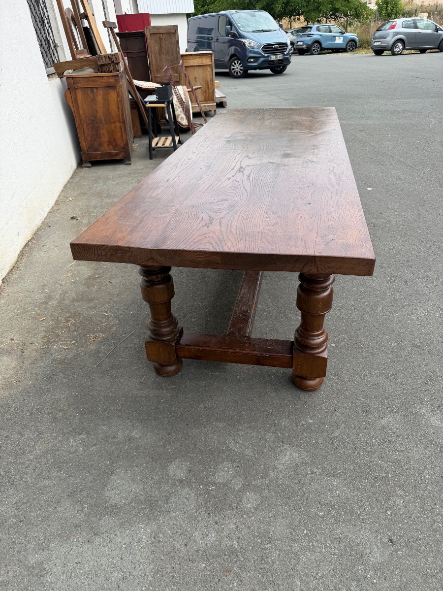 Large Louis XIII-style Dining Table (250 Cm / 86 Cm)-photo-2