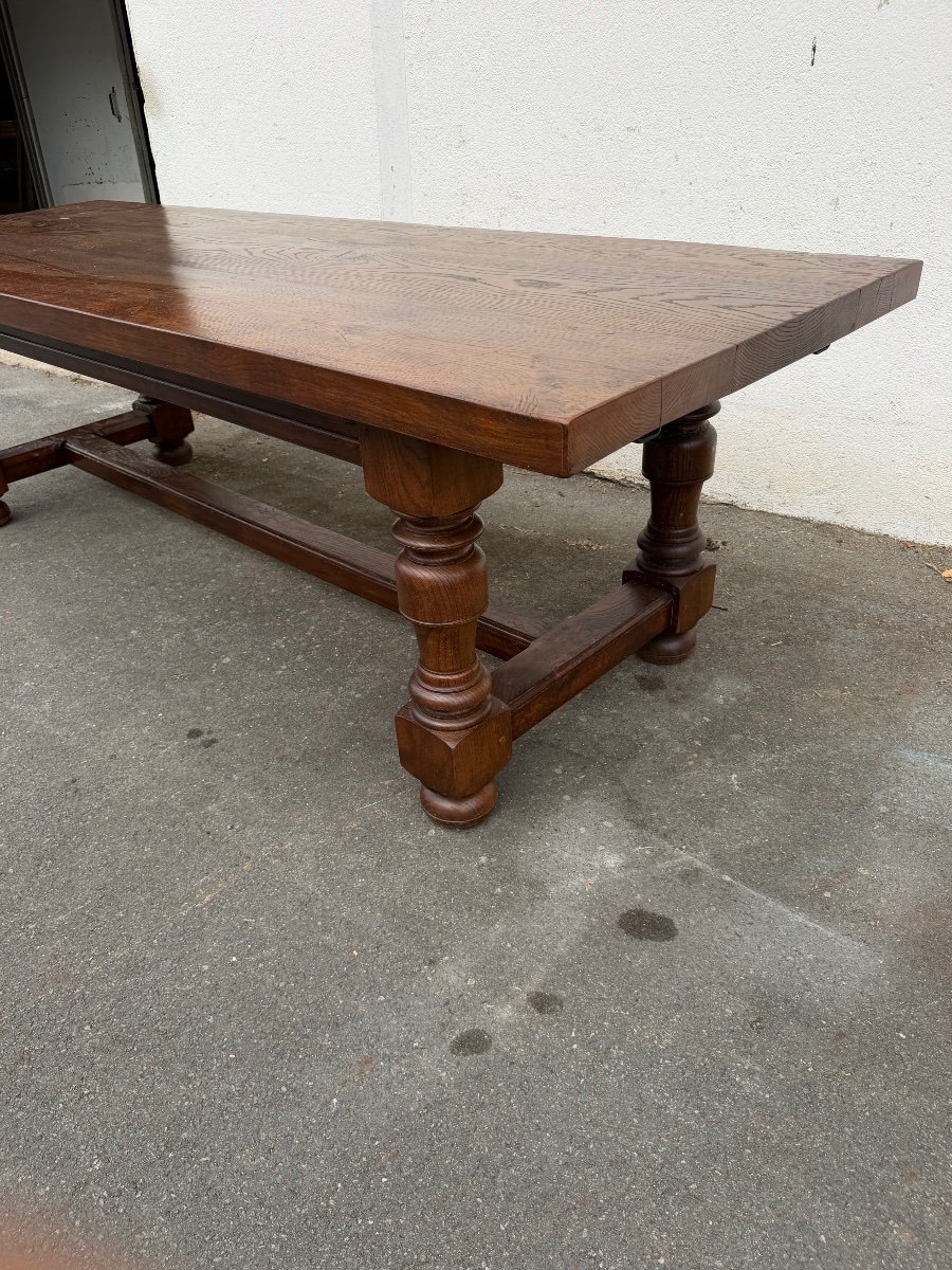 Large Louis XIII-style Dining Table (250 Cm / 86 Cm)-photo-4