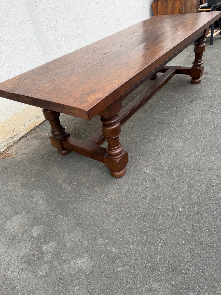 Large Louis XIII-style Dining Table (250 Cm / 86 Cm)-photo-6