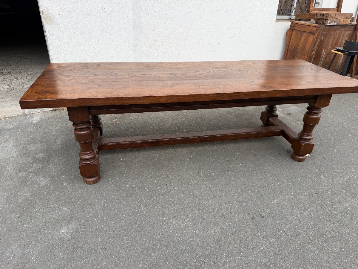 Large Louis XIII-style Dining Table (250 Cm / 86 Cm)